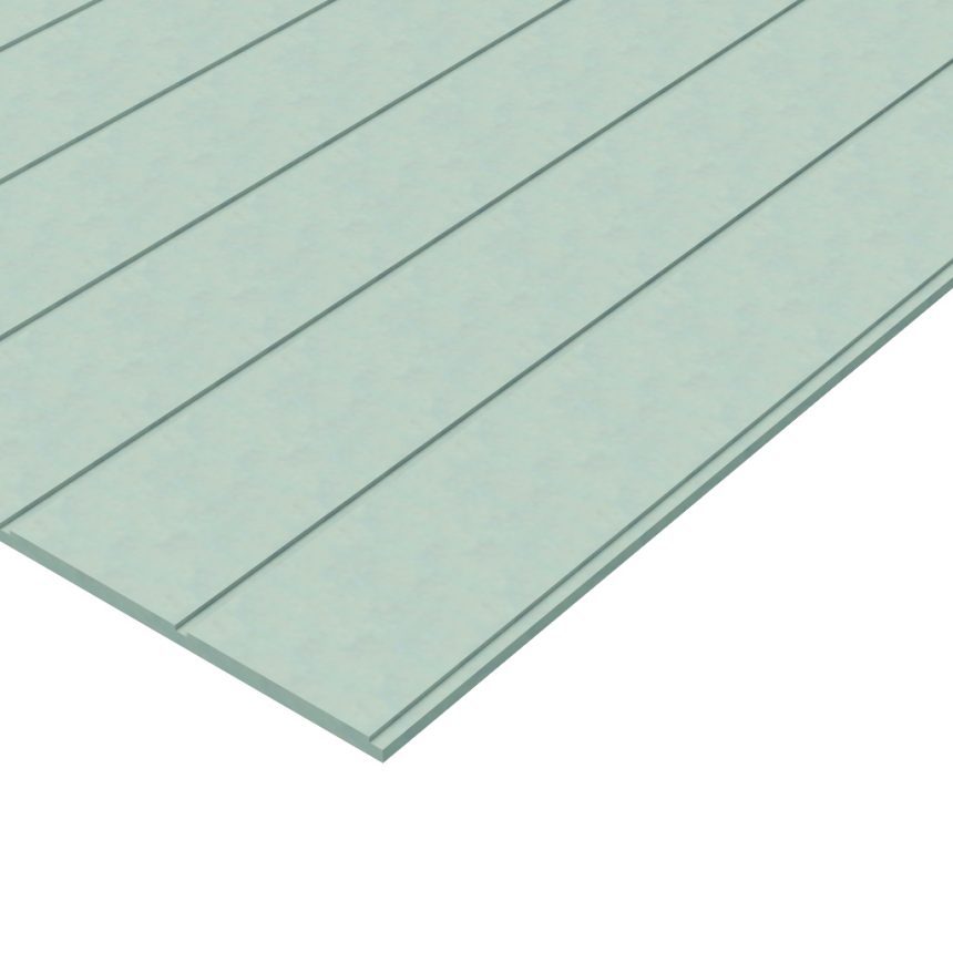 A light green Duragroove™ Smooth Narrowm is displayed at an angle, showcasing its smooth surface with evenly spaced grooves running parallel across its width. The edges are visible in perspective, emphasizing the thickness and linear pattern.