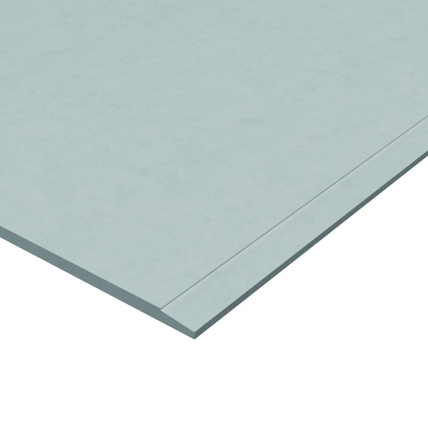 A close-up image of Duraliner™ Plus, showcasing its flat, rectangular sheet of light gray material with a smooth surface. The sheet exhibits uniform thickness and neatly cut edges, indicating potential uses in construction or crafting projects.