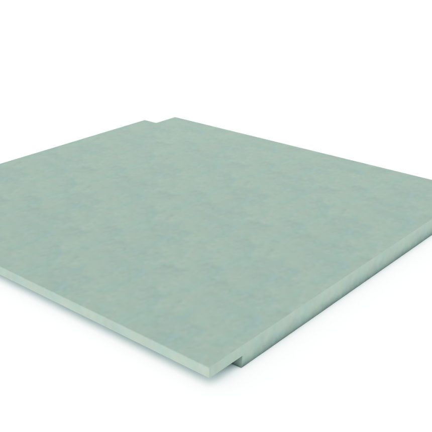 A Stratum™ grey, square, flat board is showcased on a white background, viewed from a low angle.