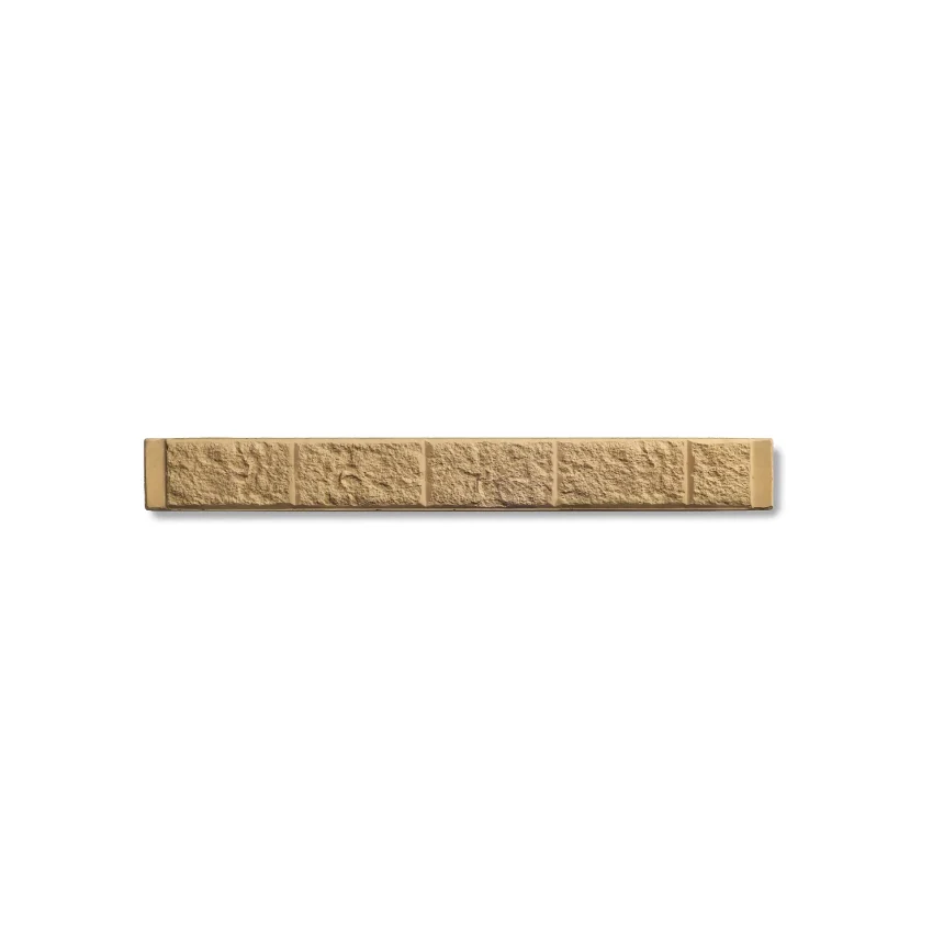 A long, narrow rectangular object with a textured, stone-like surface in light brown, resembling the Explorer Sandstone Sleeper Natural, set against a plain white background.
