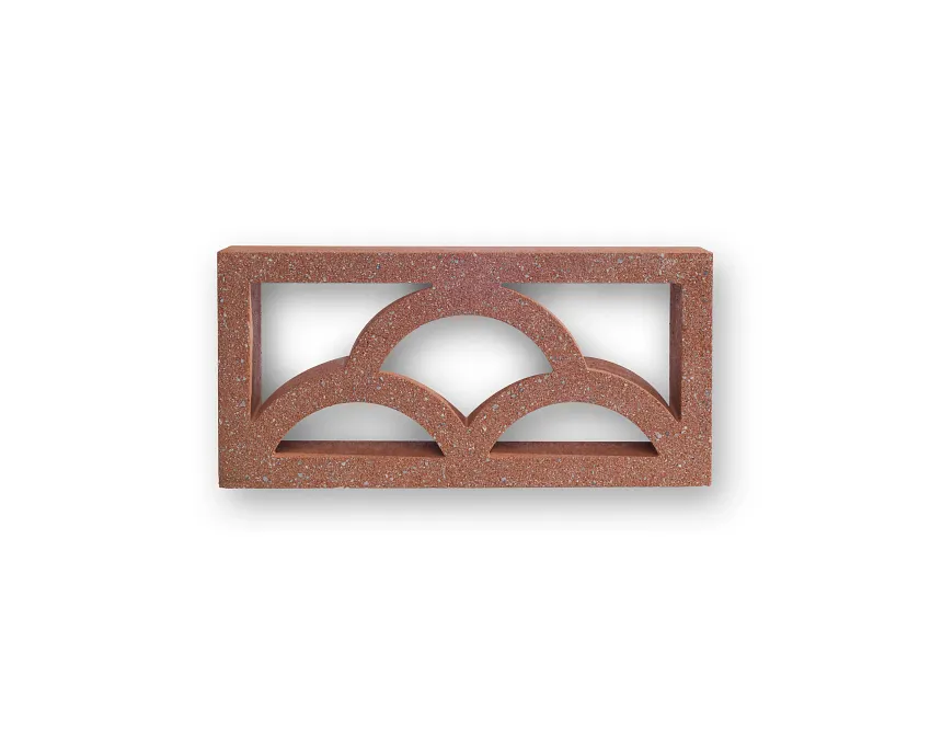 The GB Breeze Blocks Cloud Pottery is a rectangular red brick with three arched cutouts in a geometric pattern, shown against a white background.
