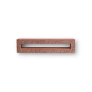 The GB Breeze Blocks Linear Pottery is a rectangular red brick featuring a single long central opening, shown on a white background.