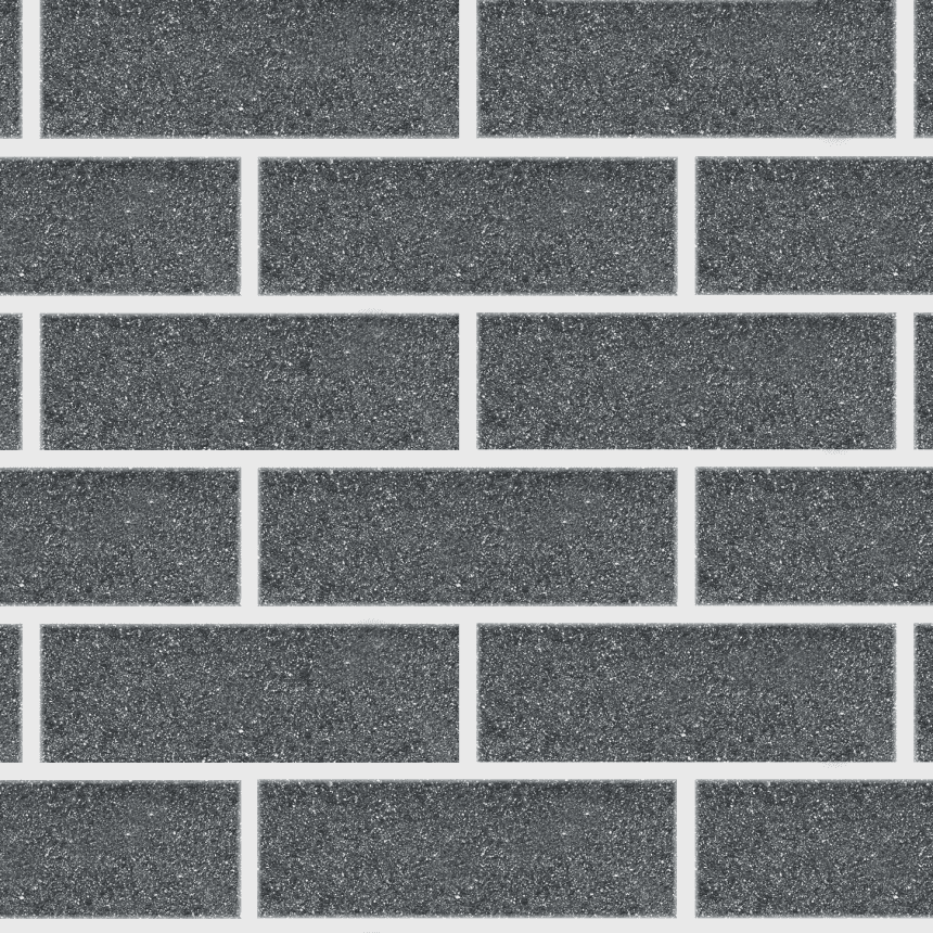 The Designer Exposed Graphite product features a grid-like arrangement of evenly spaced, rectangular dark grey bricks set against a lighter grey grout, creating a uniform and structured appearance reminiscent of modern architectural design.