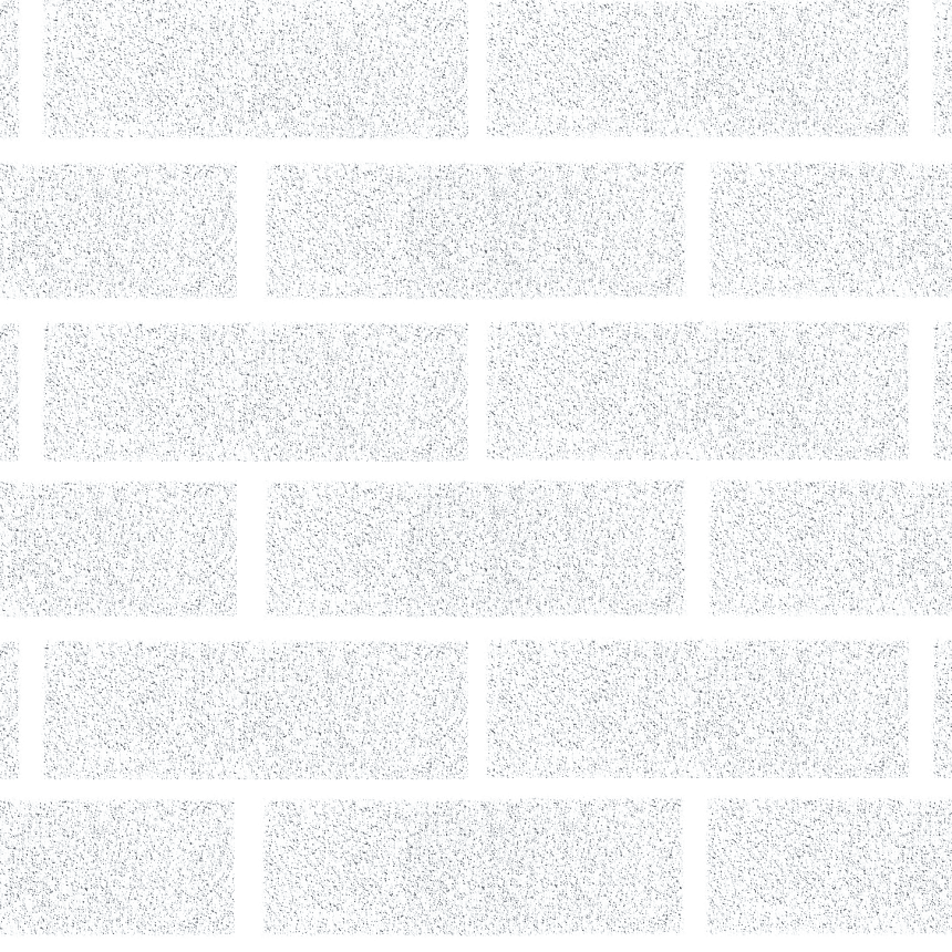 A horizontal arrangement of light grey bricks interspersed with Designer Smooth Pure White bricks, divided by thin white mortar lines. The texture has a slightly speckled look, imparting a subtle grainy appearance to the bricks.