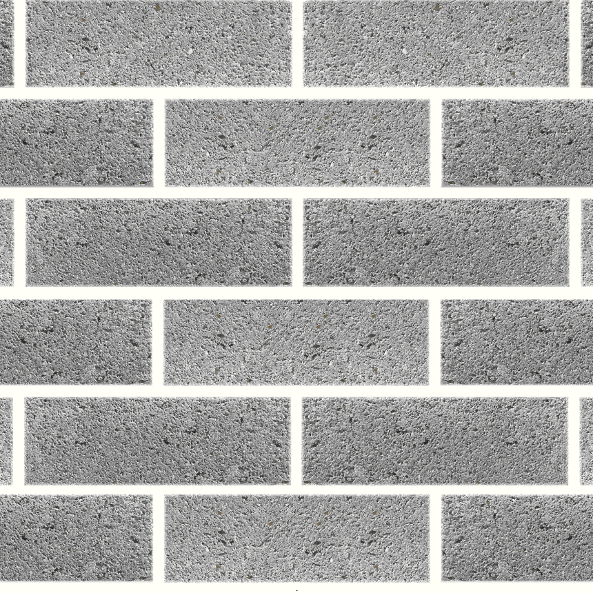 The Premium Refined Ash ECO bricks are arranged in a horizontal pattern, featuring a sophisticated grey tone with a rough texture. Their even spacing contributes to creating a uniform, eco-friendly design.