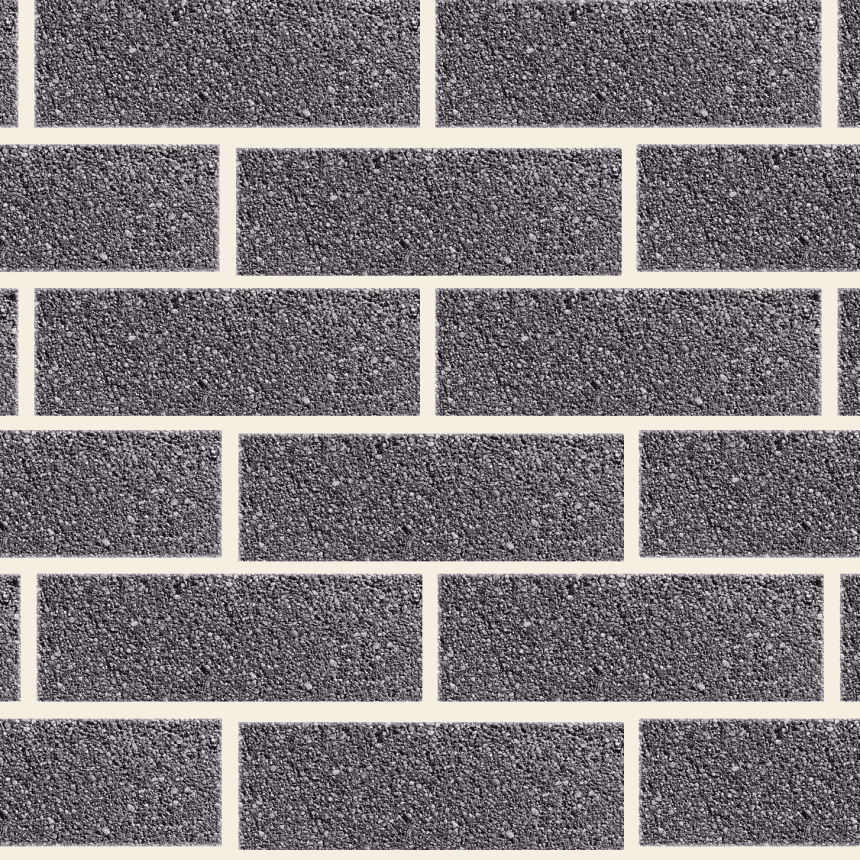 The Designer Refined Mocca features a design of evenly spaced, dark grey bricks arranged in horizontal rows, offering a sophisticated look that echoes rich mocca tones. Each brick has a slightly rough surface texture, contributing a tactile quality to the classic brick wall aesthetic.