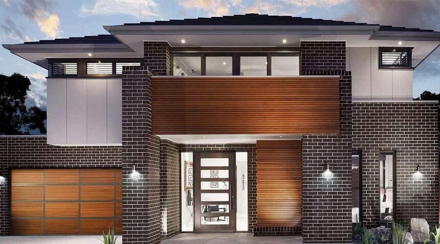 Metallix Gunmetal Blue Austral bricks house