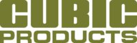 The image features the words CUBIC PRODUCTS in bold, uppercase, olive-green letters with a blocky, geometric font on a white background, evoking the sturdy feel of trusted Brick Suppliers.