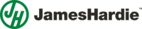 James Hardie logo featuring a green circular emblem with the initials “JH,” with “James Hardie” and “Innova Fibre Cement” in bold black letters to the right.